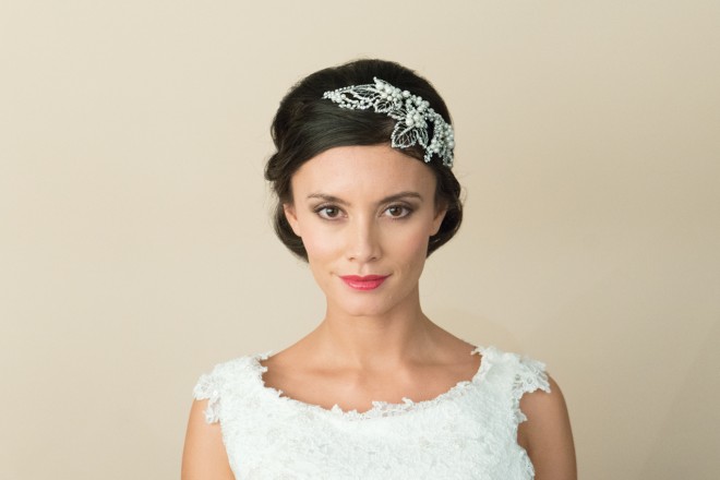 Selena bridal side headpiece