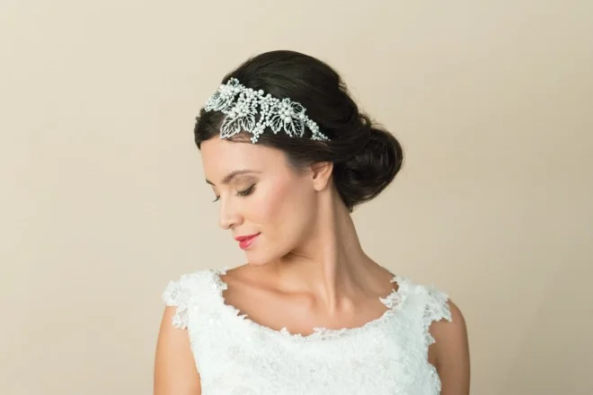 Selena bridal side headpiece