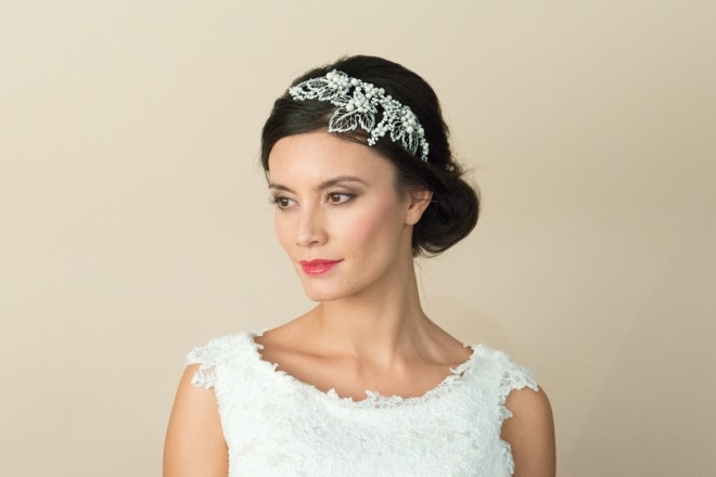 Selena bridal side headpiece