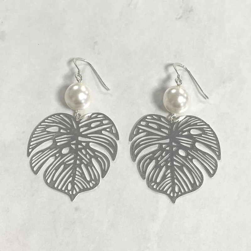 Bimini Tropical Leaf Earrings