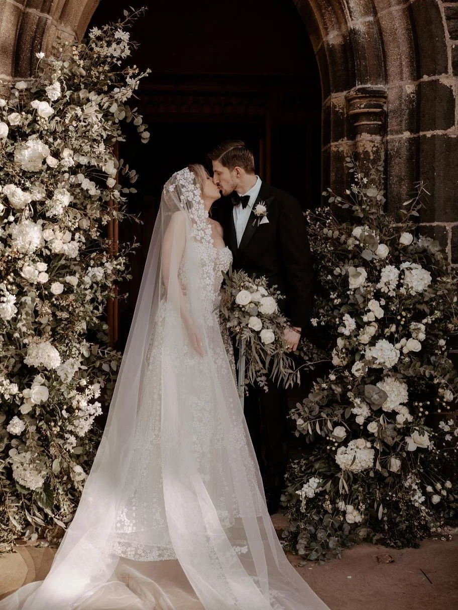 Our gorgeous bride Sally in her Pronovias Lucrezia gown with matching embellished cathedral-length veil on her special day 🤍🥂

&ldquo;I&rsquo;d always imagined something modern yet timeless and elegant, with a touch of sparkle. The dress caught the