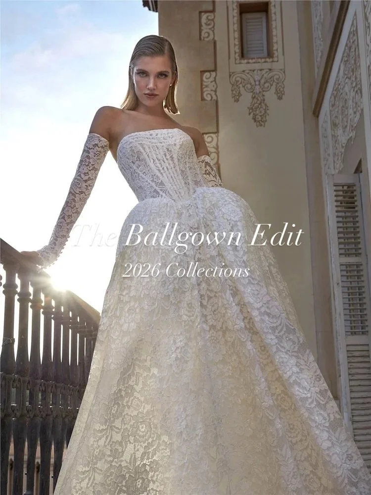 🤍 The ballgown edit from the 2026 Pronovias &amp; Pronovias Privee collections.

For our brides-to-be who dream of making a grand entrance, the ballgown is the ultimate fairytale silhouette. the corset bodices and romantic ballgown skirts turn every