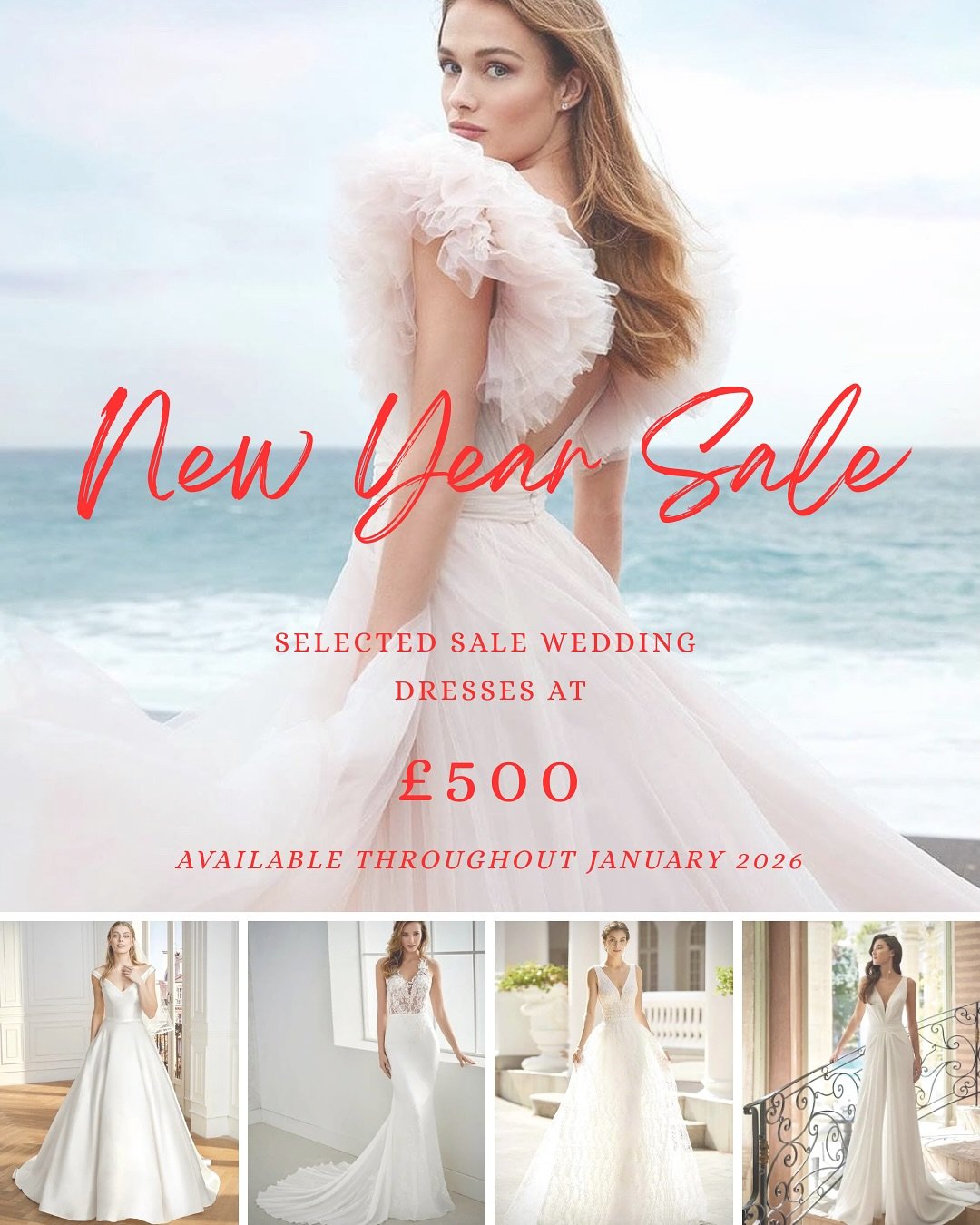 🤍 NEW YEAR SALE 🤍 Selected designer wedding dresses now &pound;500 (Was &pound;1,500&ndash;&pound;2,000).

Featuring styles by Pronovias, Nicole Milano, House of St Patrick, Eliza Jane Howell, White One Bridal, Rembo Styling, Marylise, Evie Young &