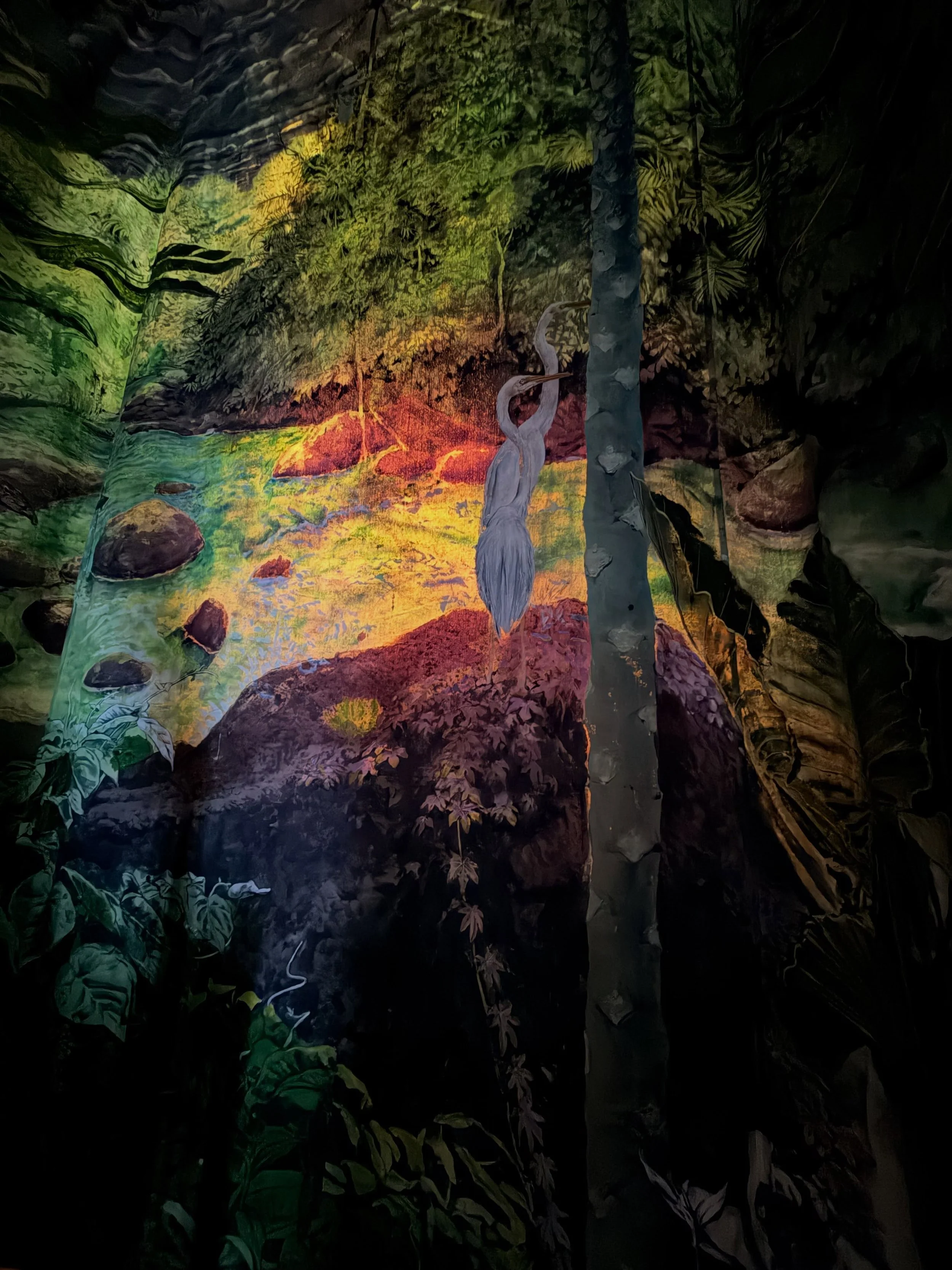Morning sun-glow behind Ian&rsquo;s massive waking-dream stairwell jungle. @flyingfacingbackward
