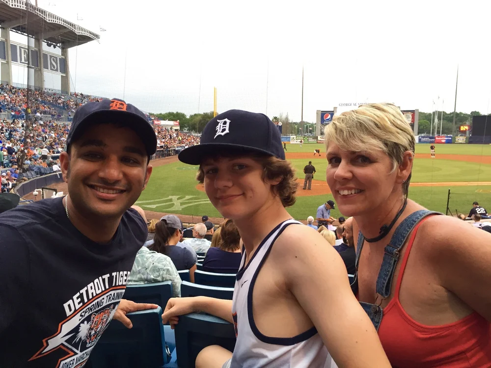  Ty, Muneesh and Monique at a Yankees game in Tampa 