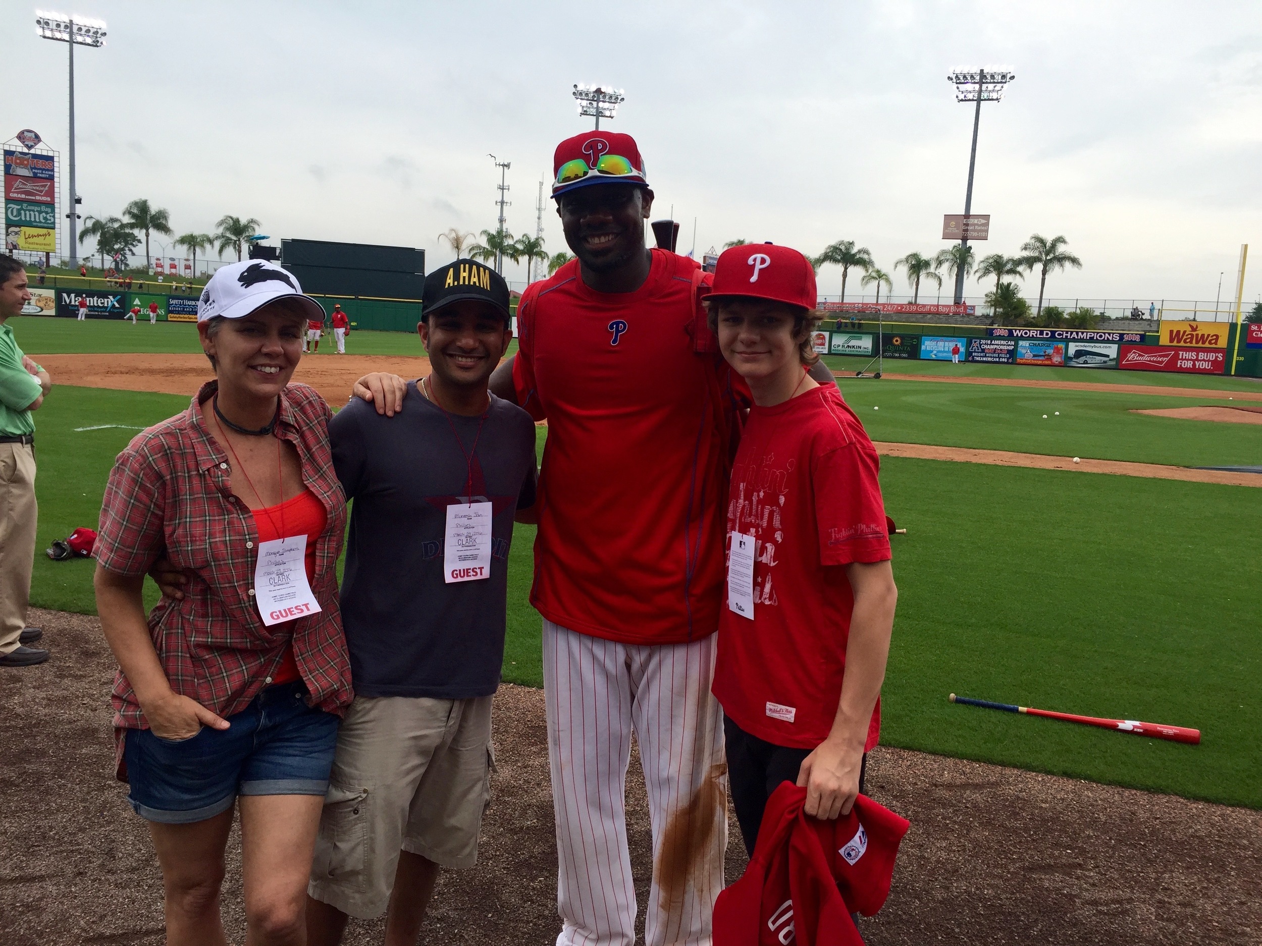 Ty, Muneesh and Monique with Ryan Howard