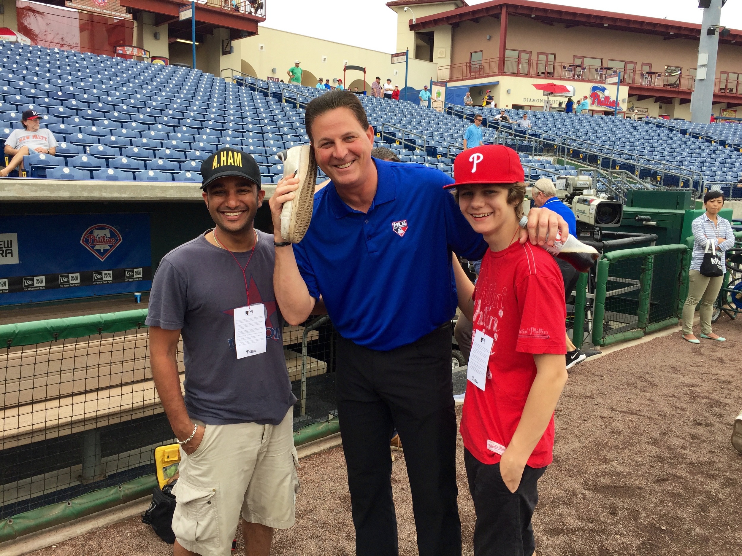 Ty and Muneesh with MLB Network analyst and former MLB pitcher Dan Plesac.