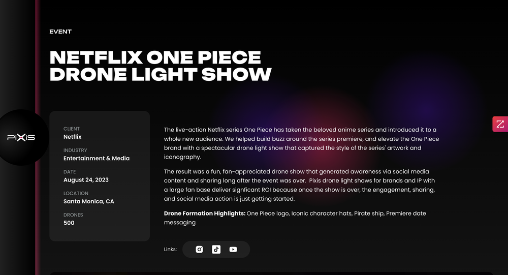 Pixis Website Show Case Study Page Header