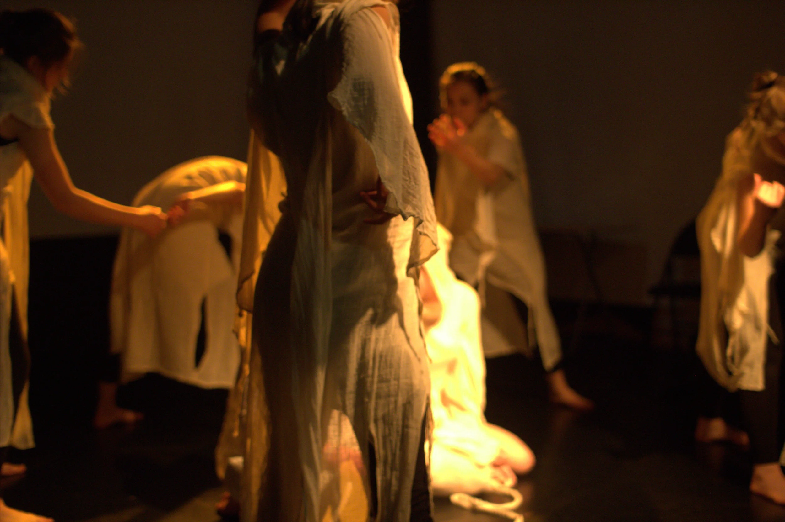 The Dead Moon. Ensemble members discover images in Lavinia Roberts’ new play. Directed by Clare Hammoor. Photos by Chad Howard.