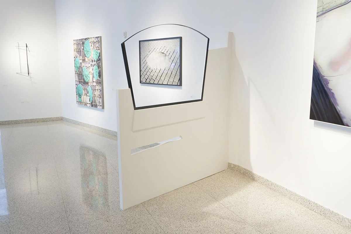 Slice, 90in x 60in, metal, dry wall, paint, 2016