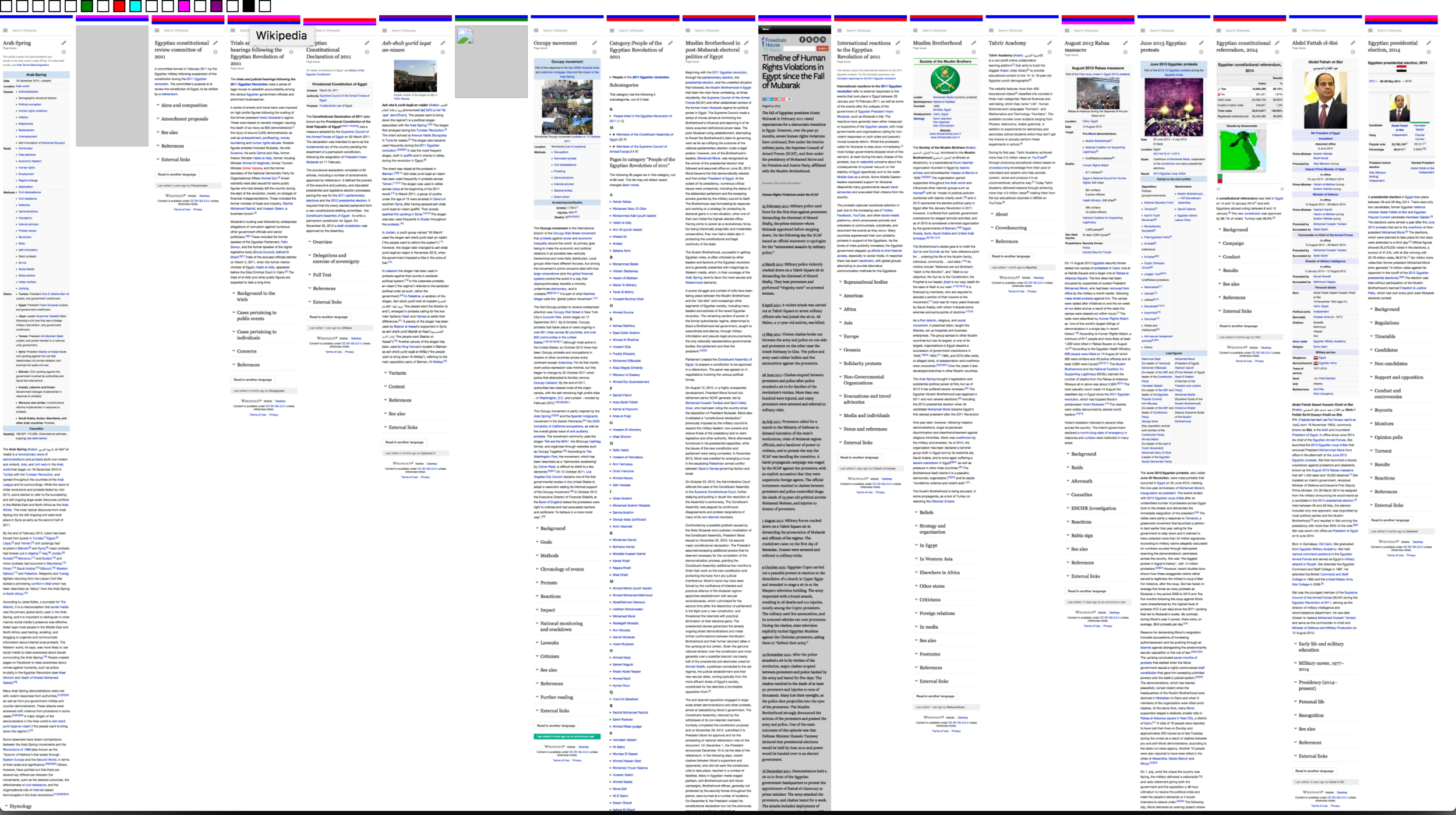Still. Web based data visualisation chord of online archives initiatives on Tahrir Square. 2016. © Lara Baladi.