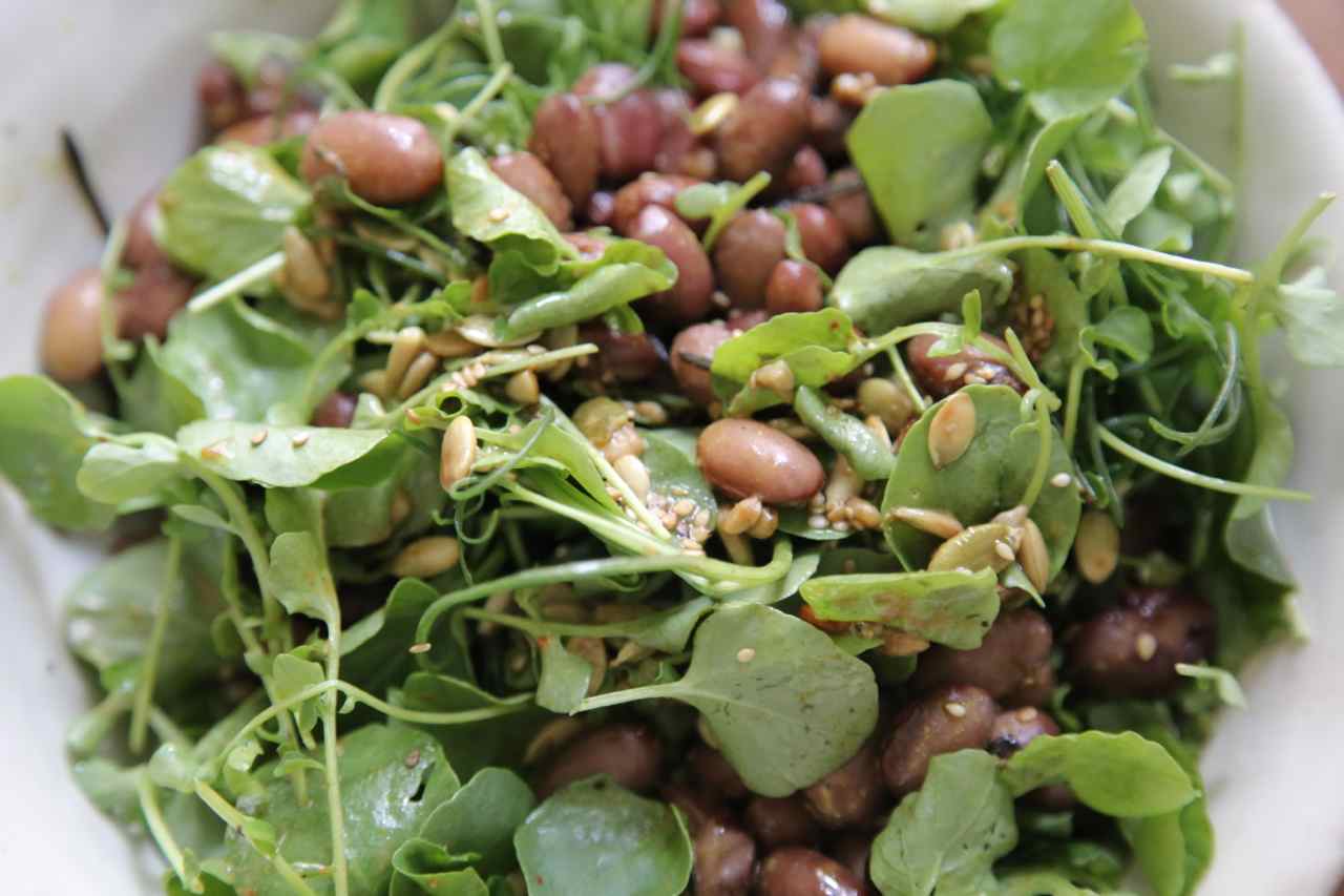 Summer fresch beans, seeds & leaves.
