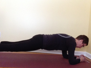  Plank or Chattarunga on the forearms.