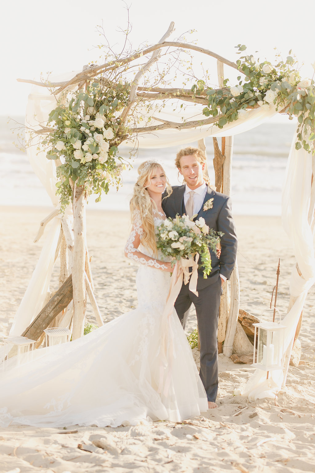 Holly & Quinn beach wedding ceremony
