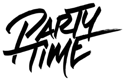 Party time, lettering.