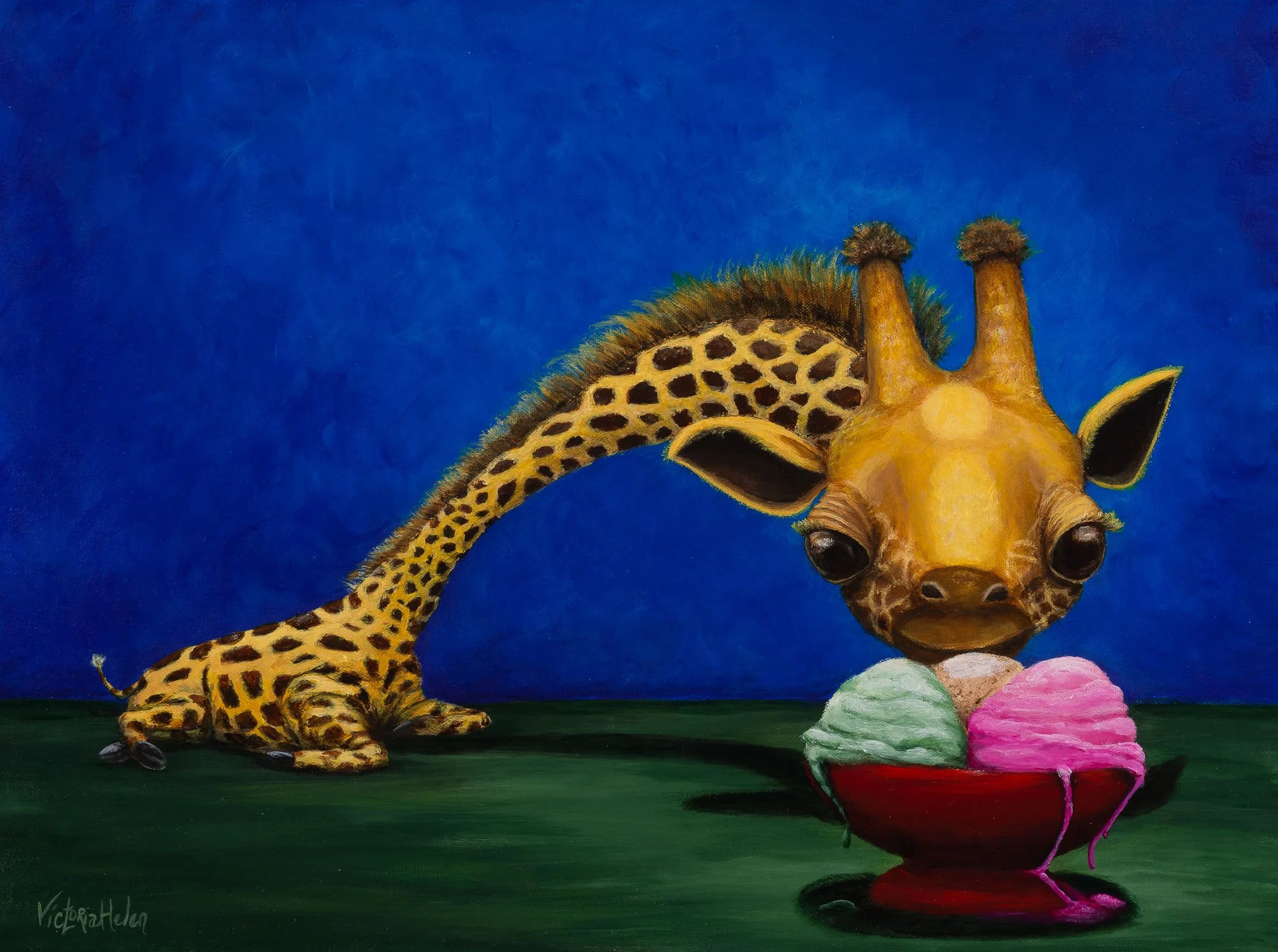 "Three Scoops" 18" x 24" Available original and prints