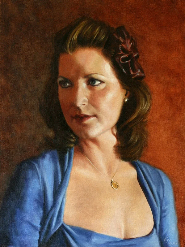 Portrait of Kelly, oil on linen, 12x16"