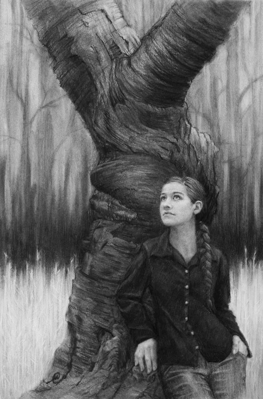 Dream in an Open Place, charcoal on paper, 16x24"