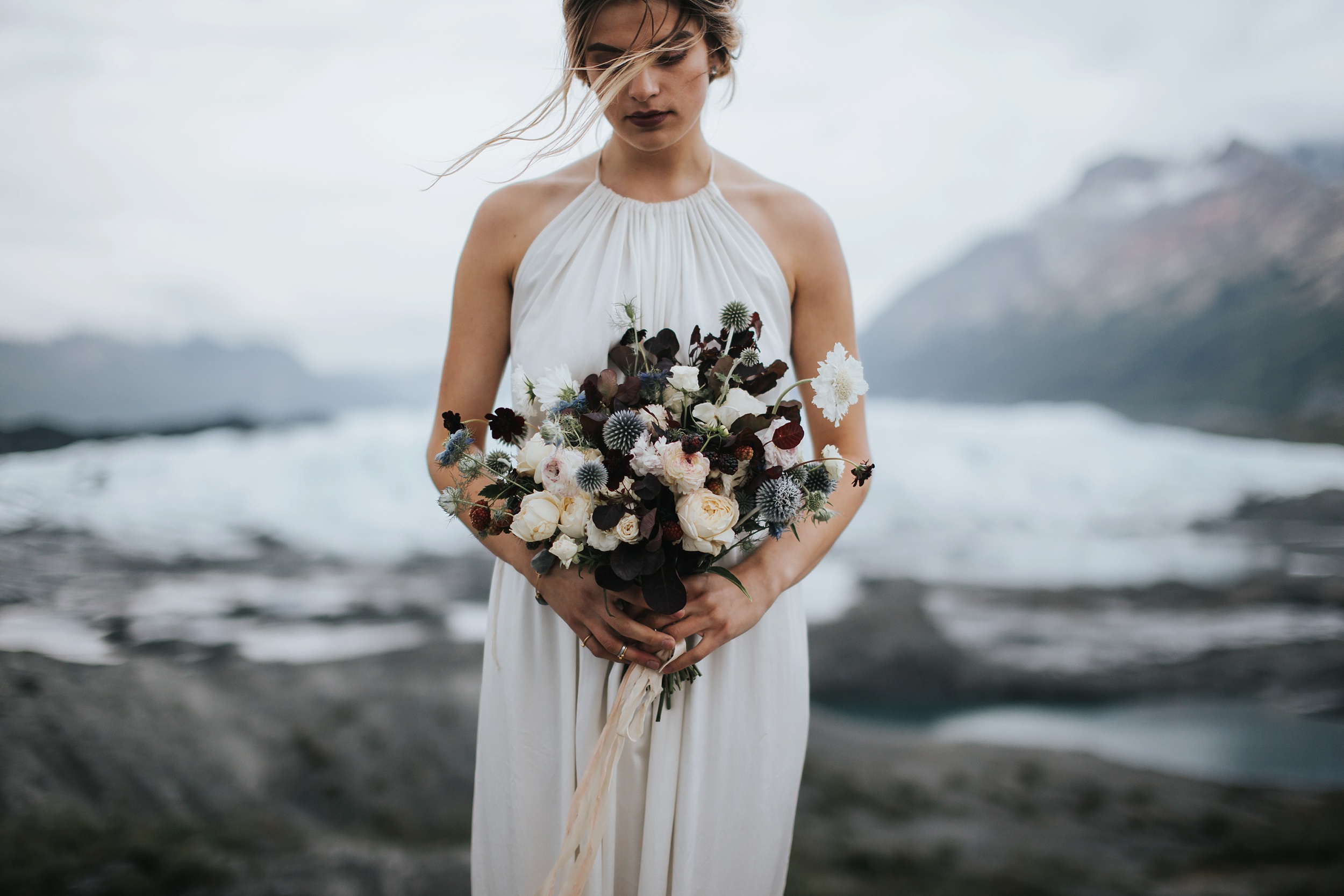 elope on a glacier in Alaska