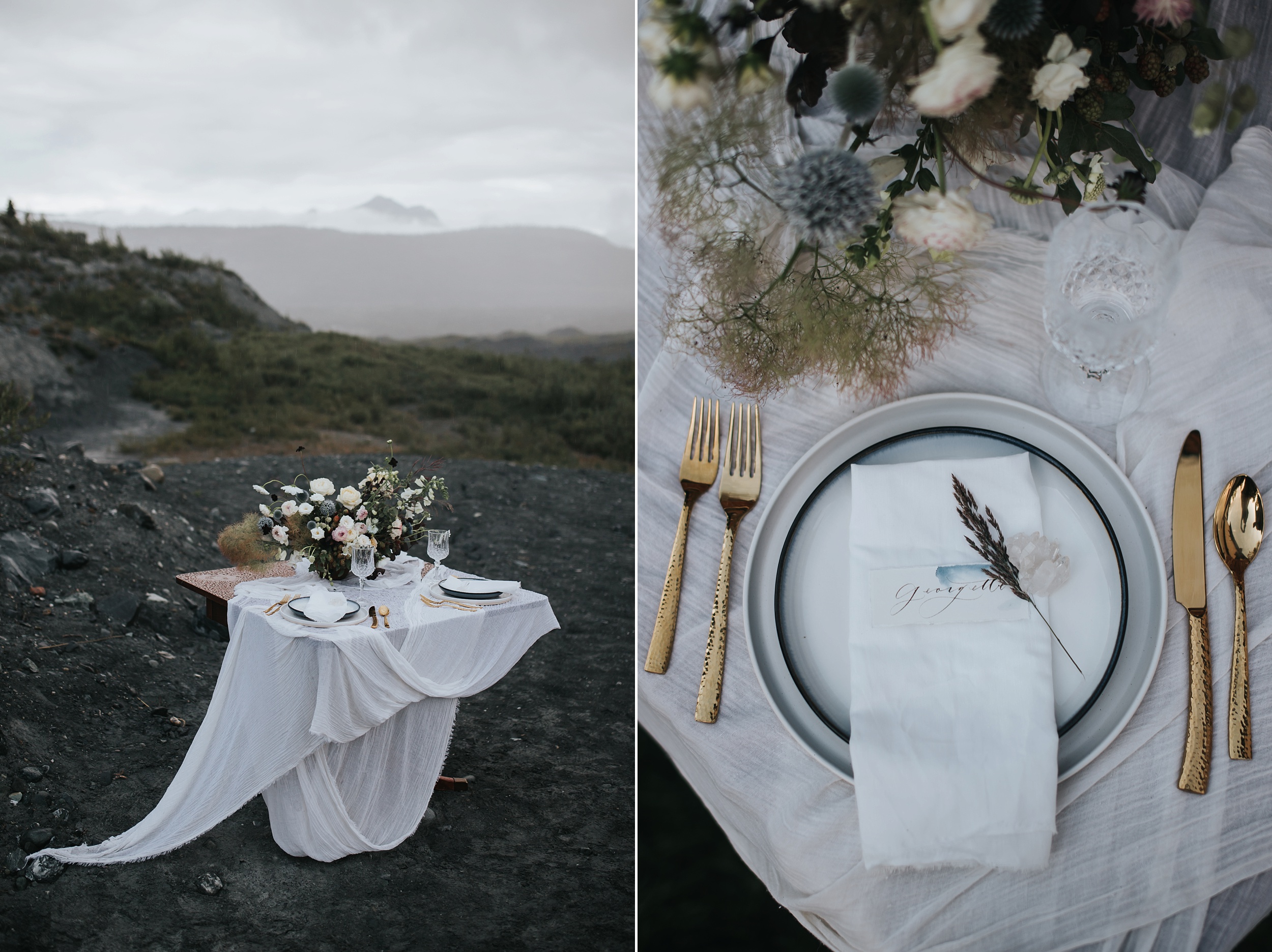 glacier wedding table