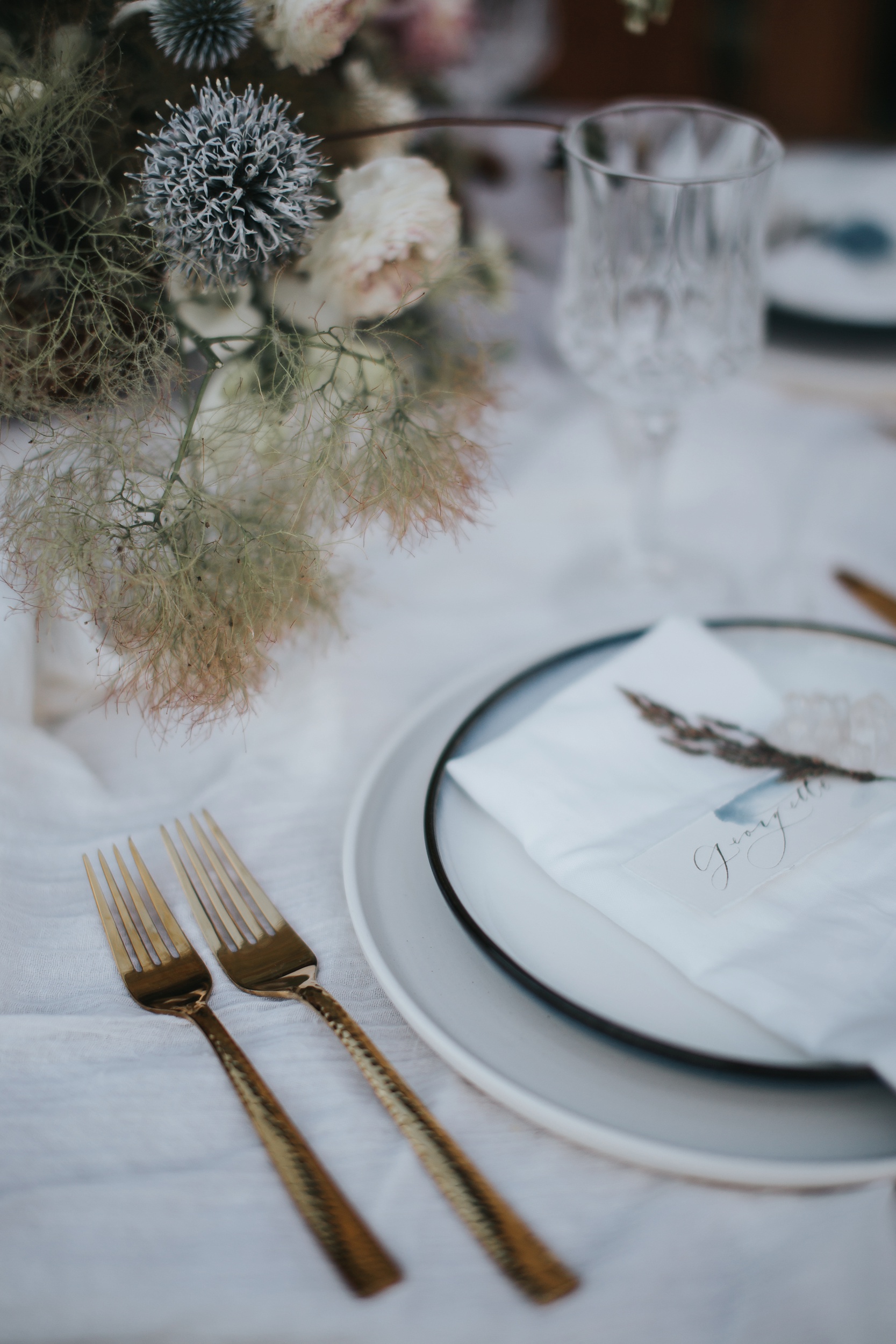 glacier wedding tablescape