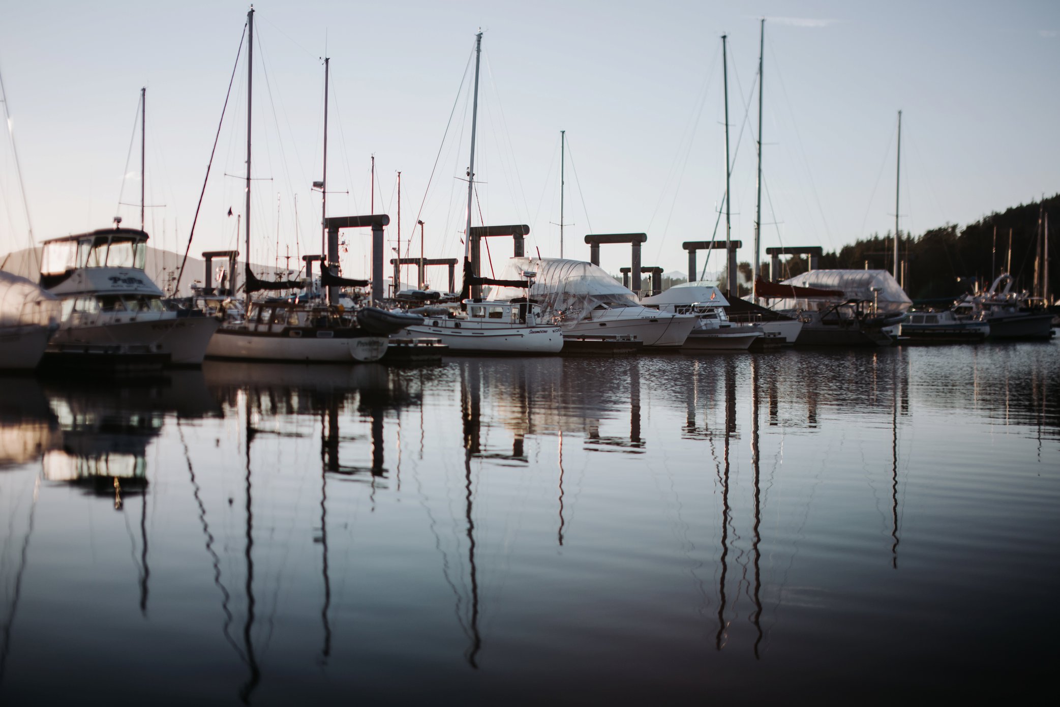 boats in winter at Auke Bay