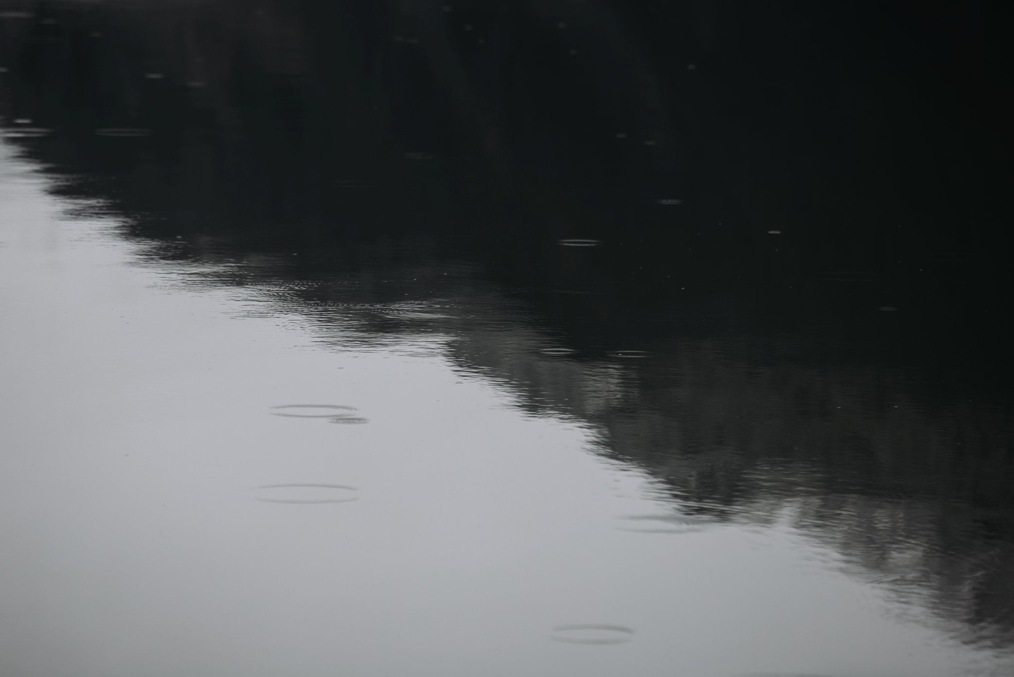 juneau lake in the rain