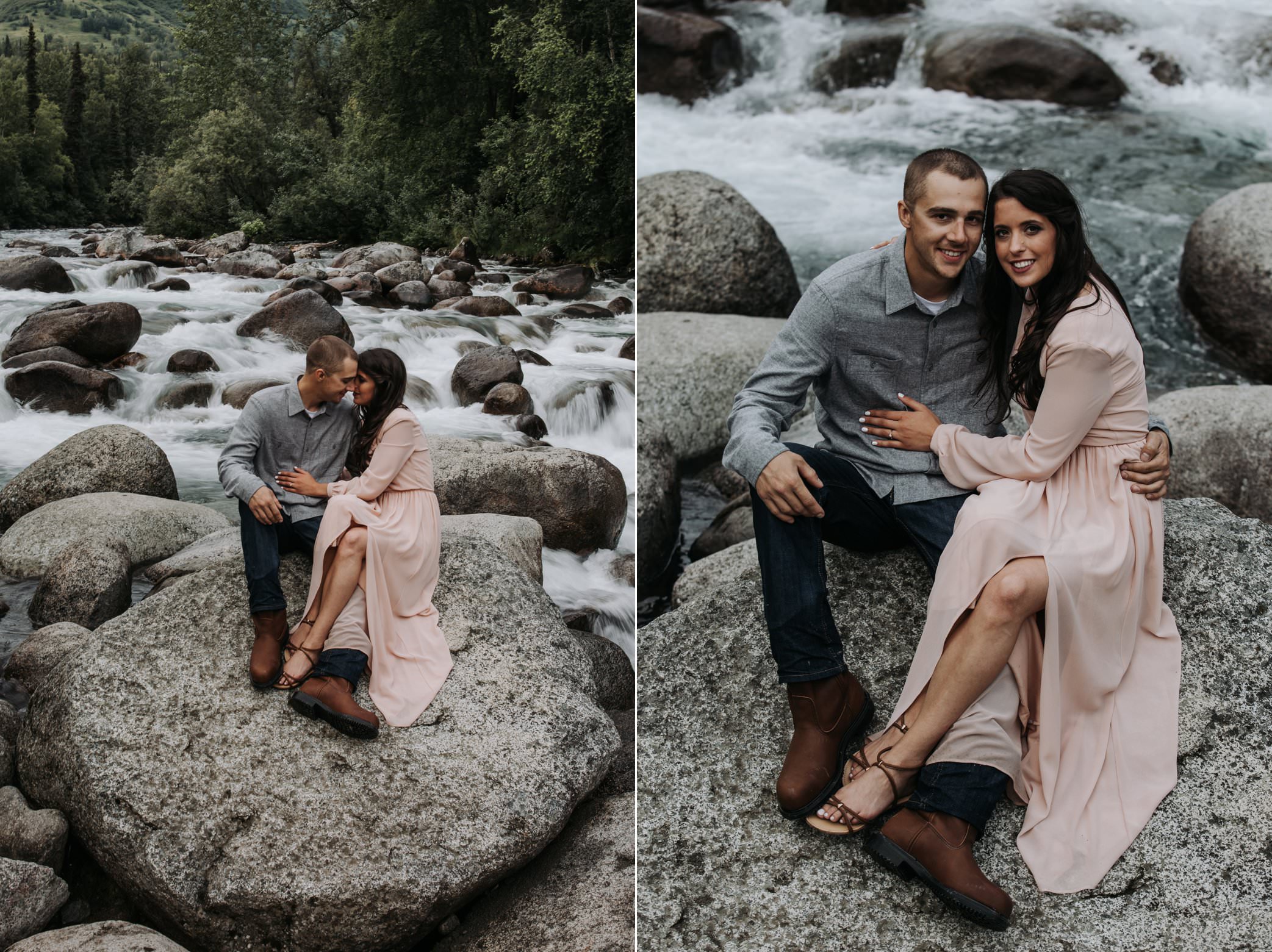 engagement by the river