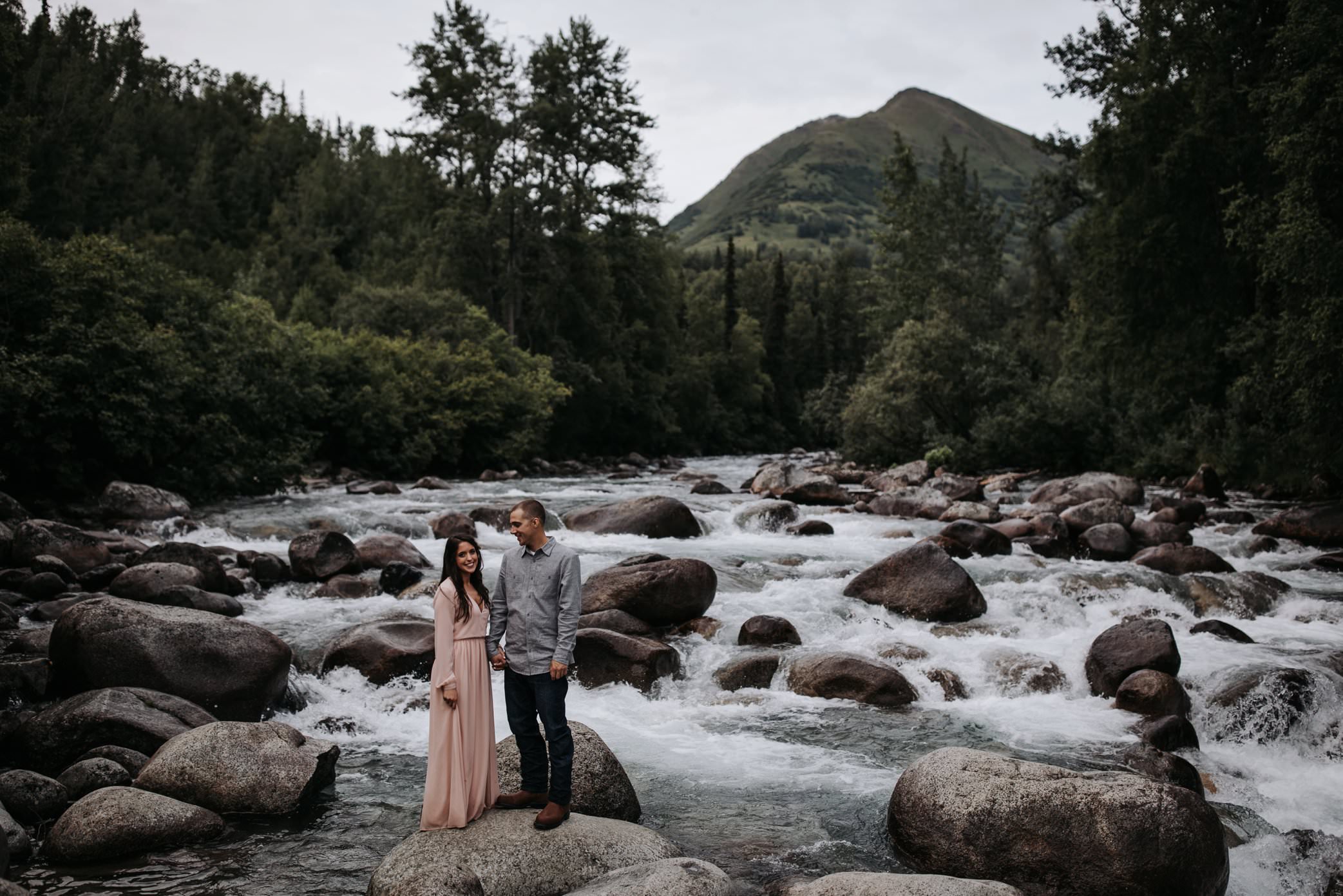 engagement by the river