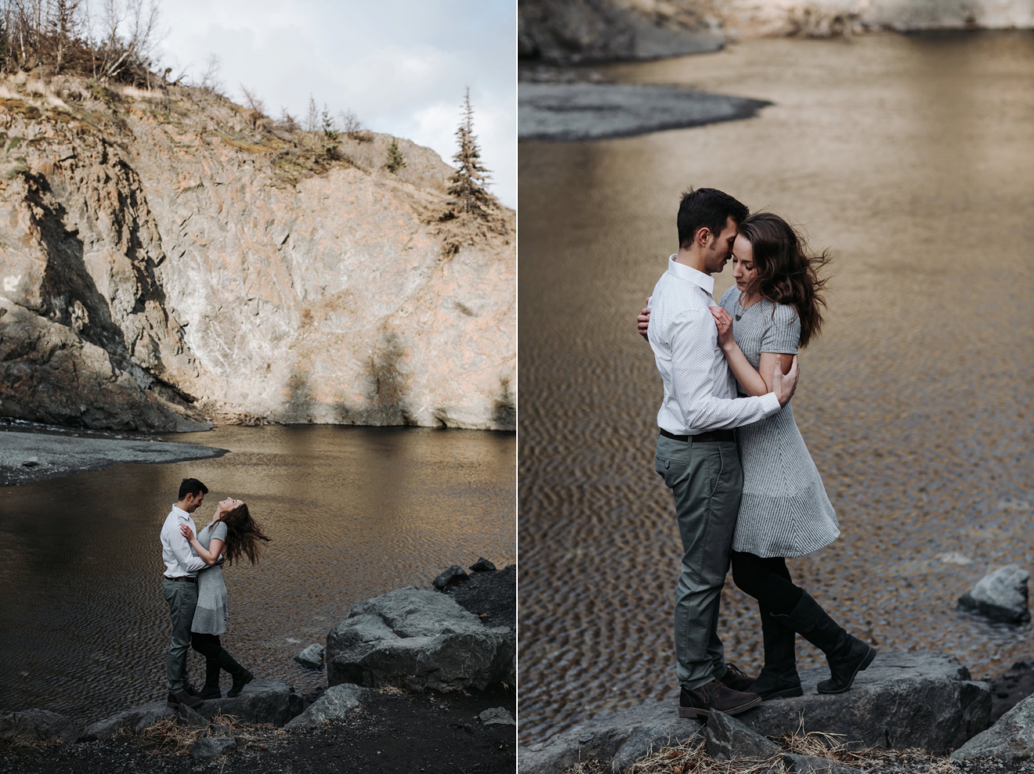 engagement photo by lake