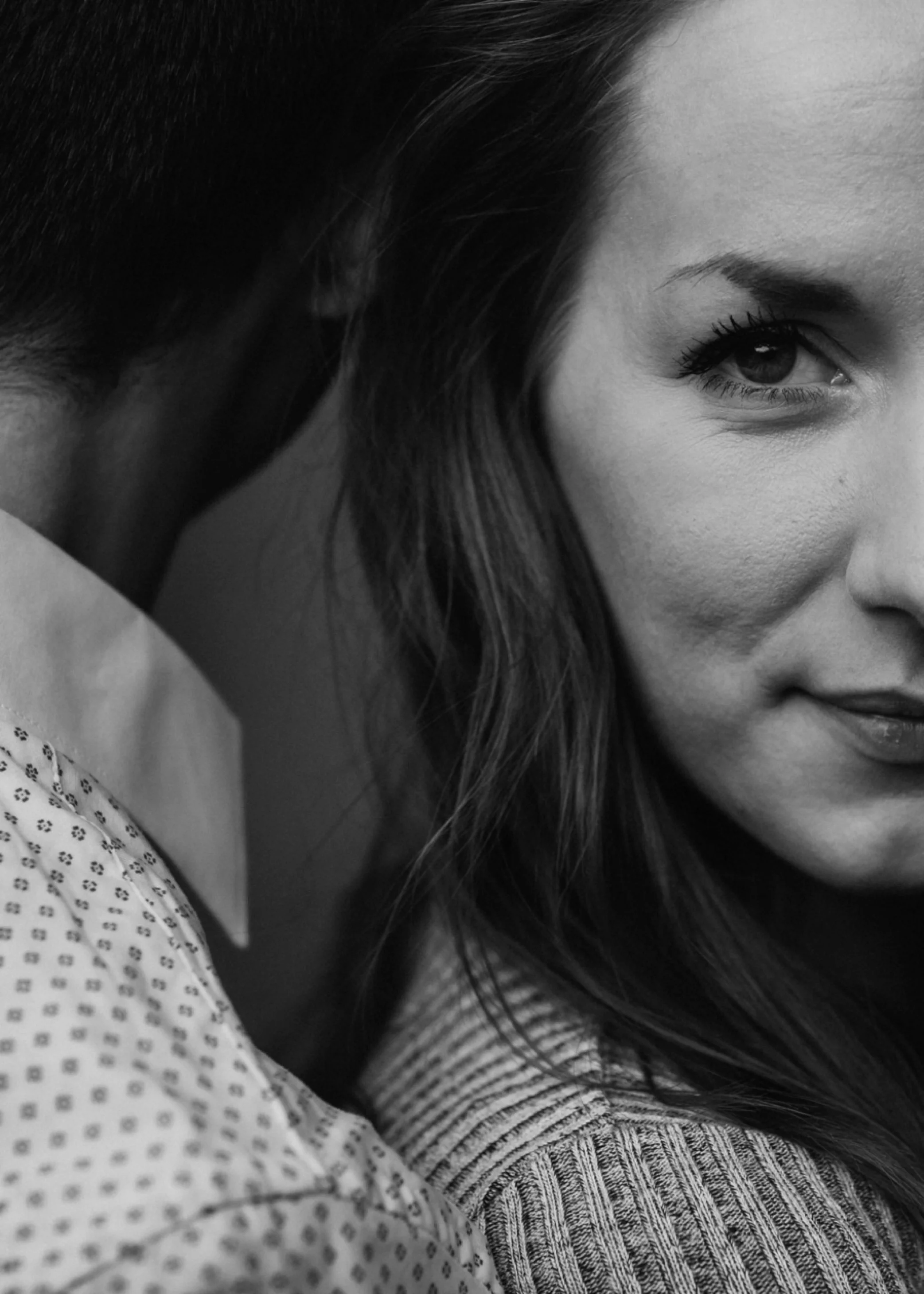 black and white close up portrait