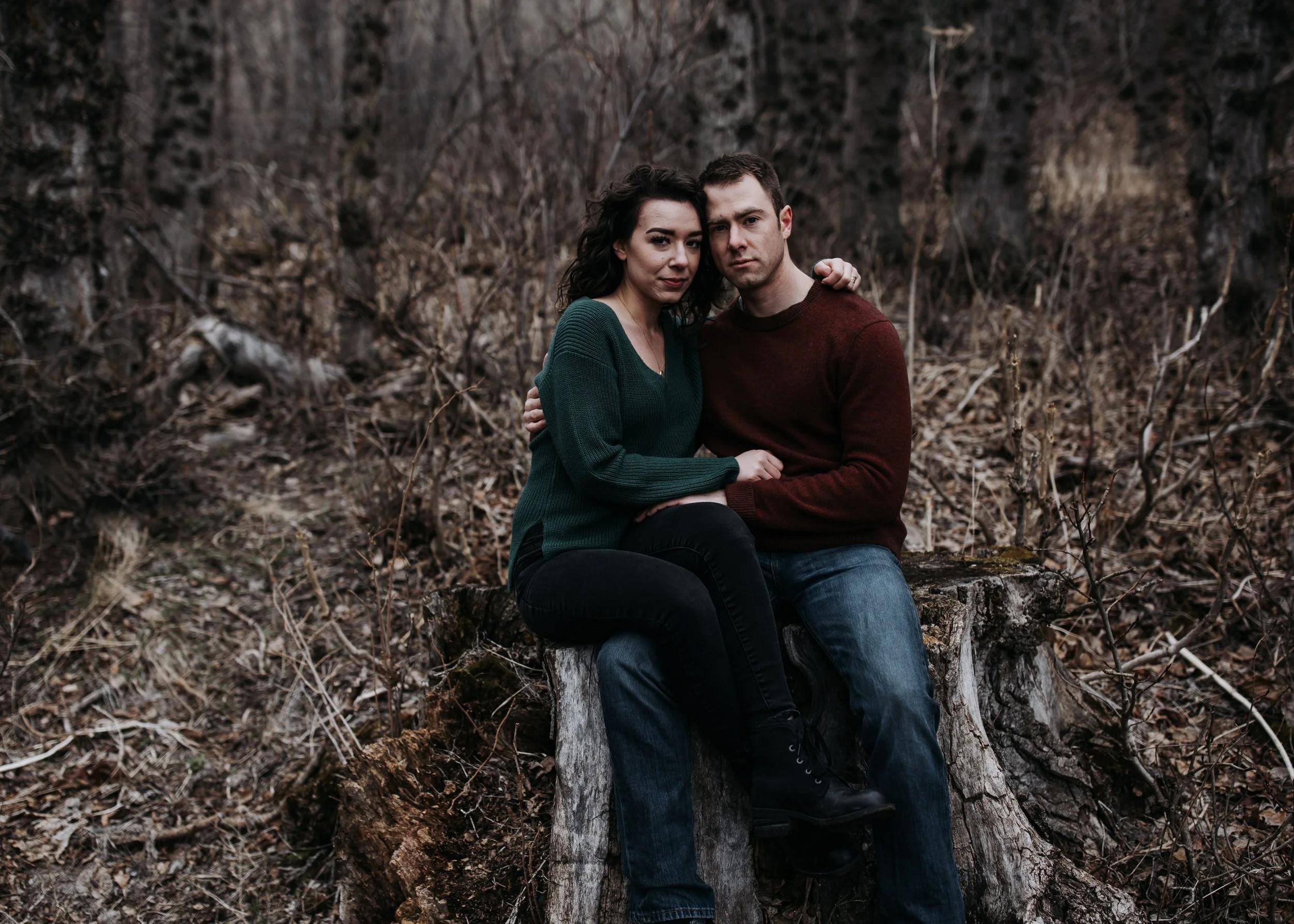 forest engagement session in alaska