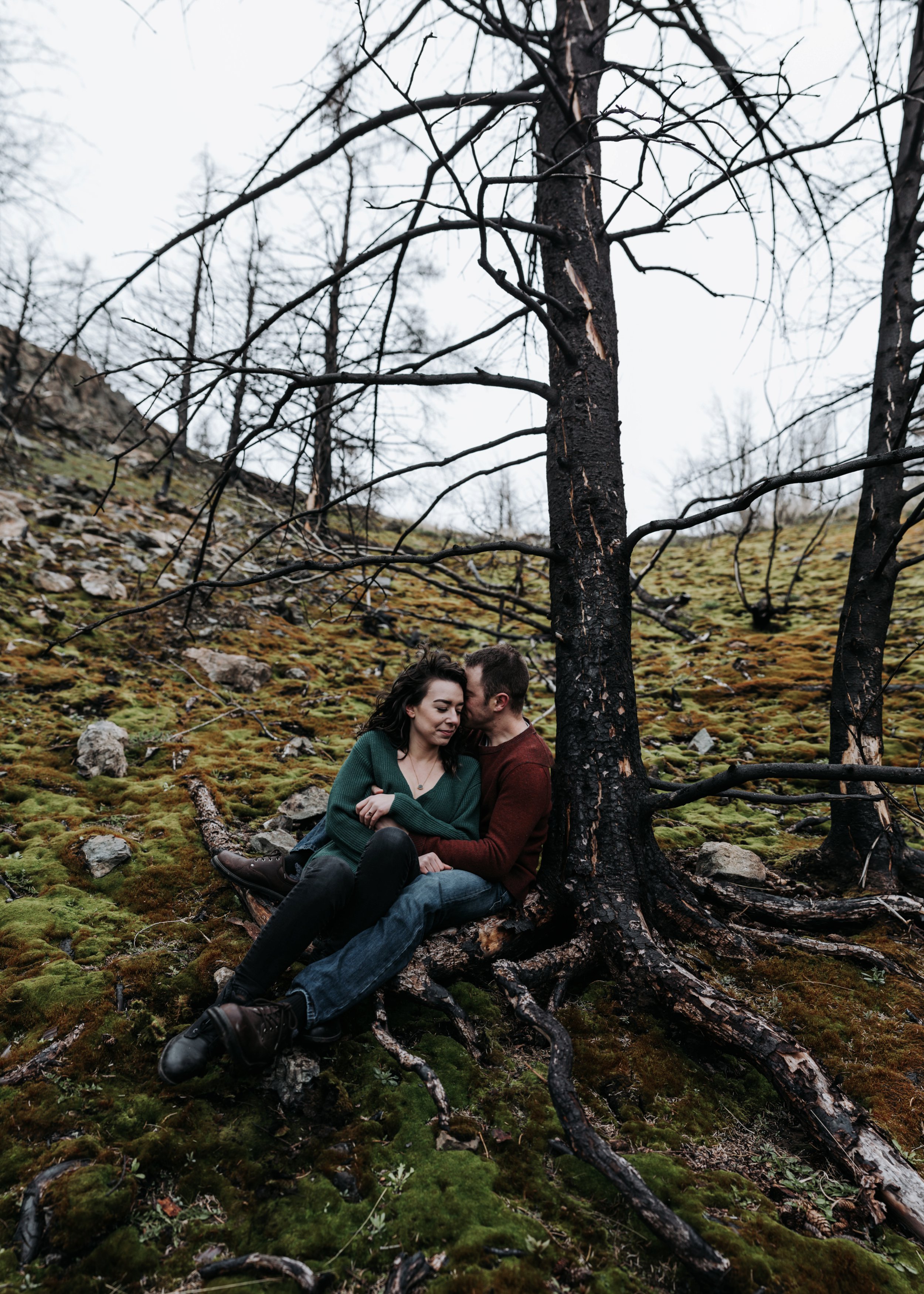 forest fire engagement photos