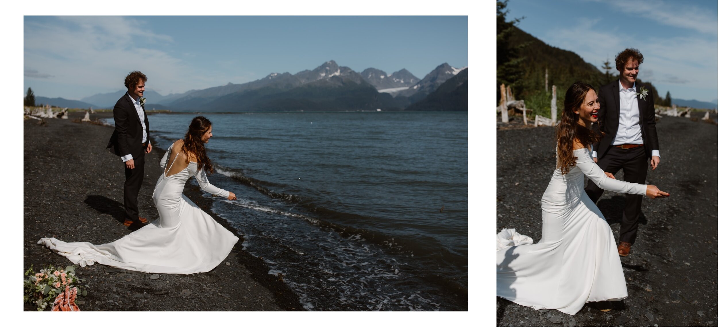  Beach Wedding in Seward Alaska at Miller’s Landing 