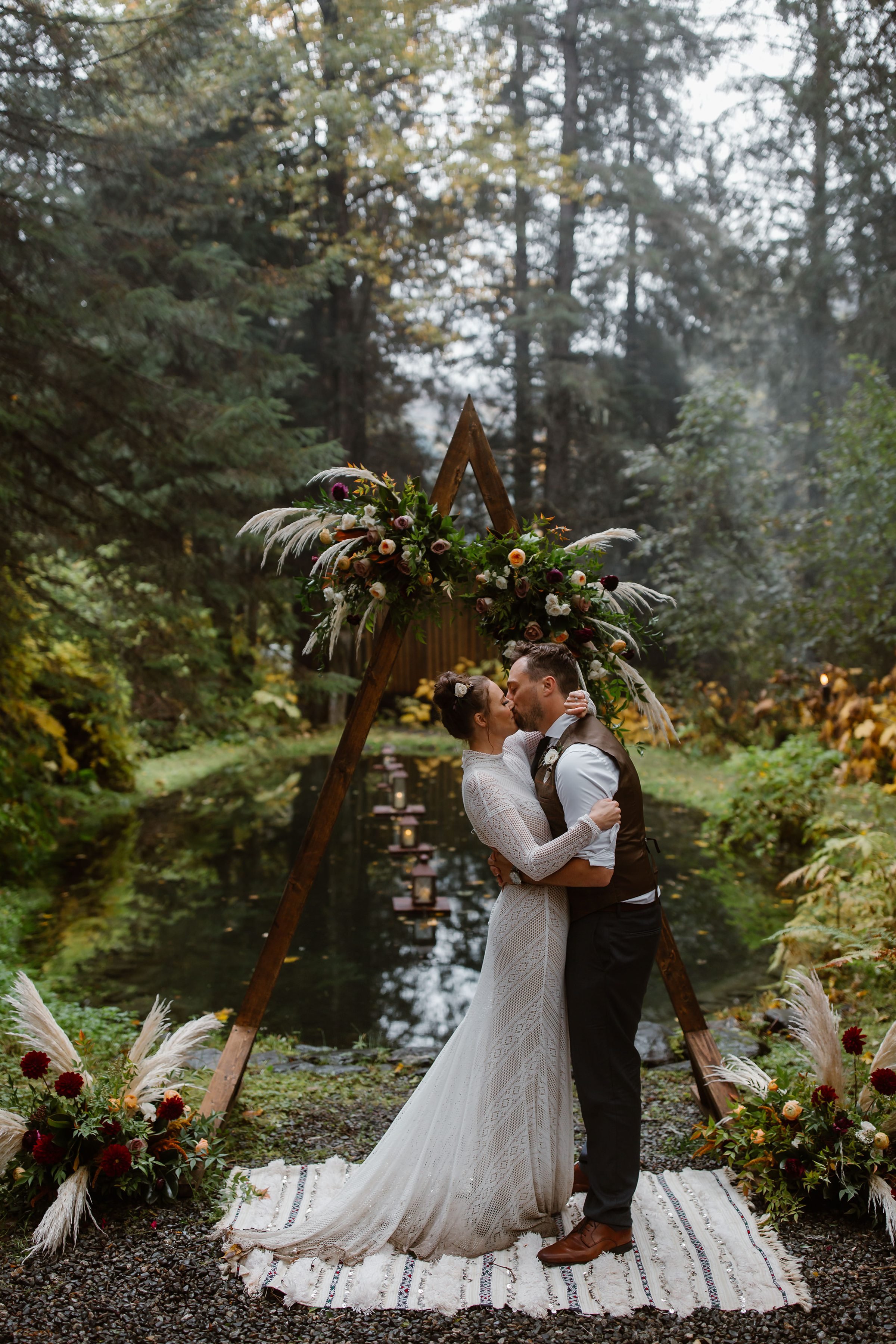  wedding ceremony at raven glacier lodge 