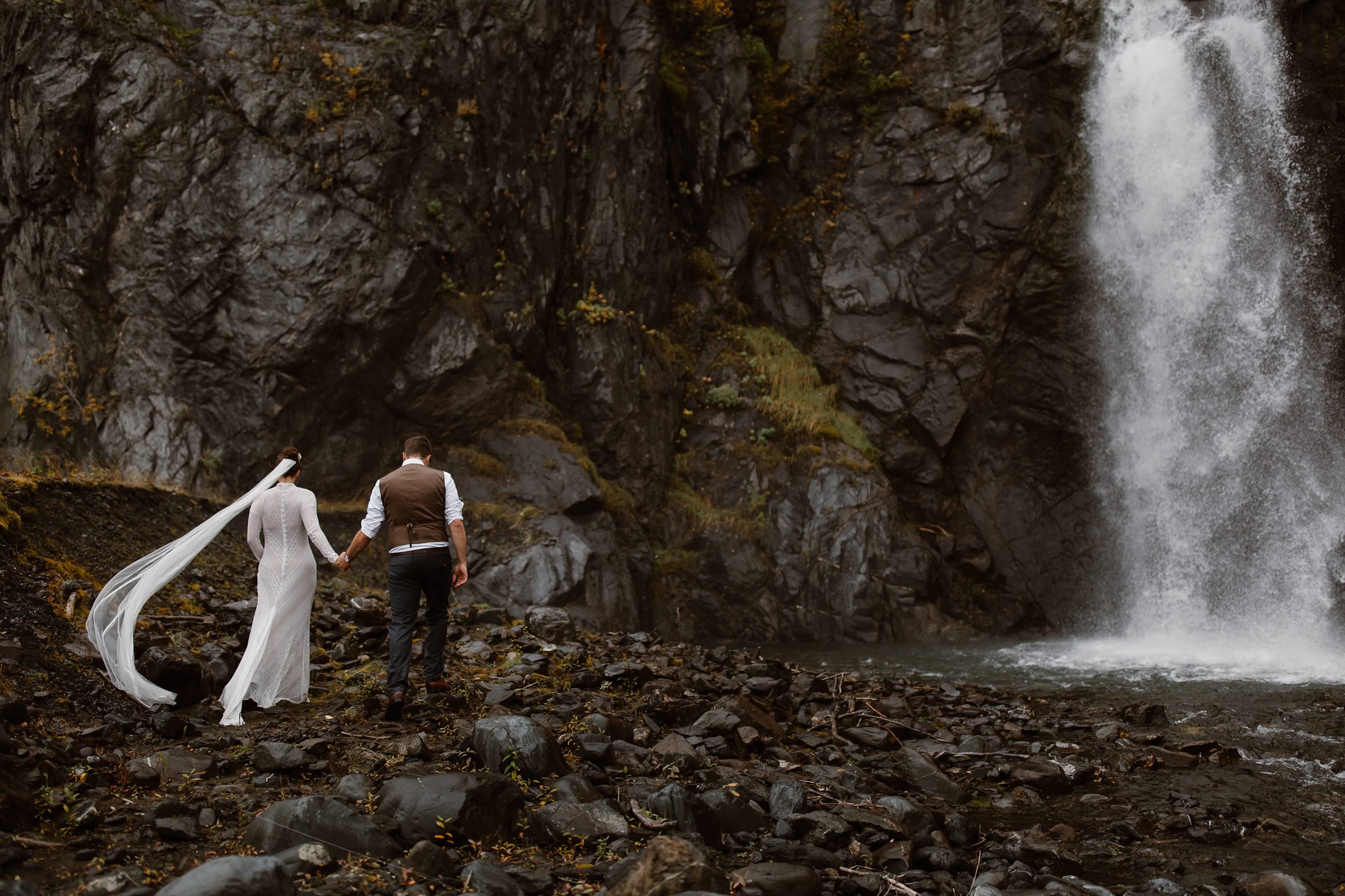  first look by a waterfall   