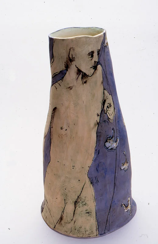 Persephone's Abduction, 2002, mid-fired ceramic with underglazes, 80cm