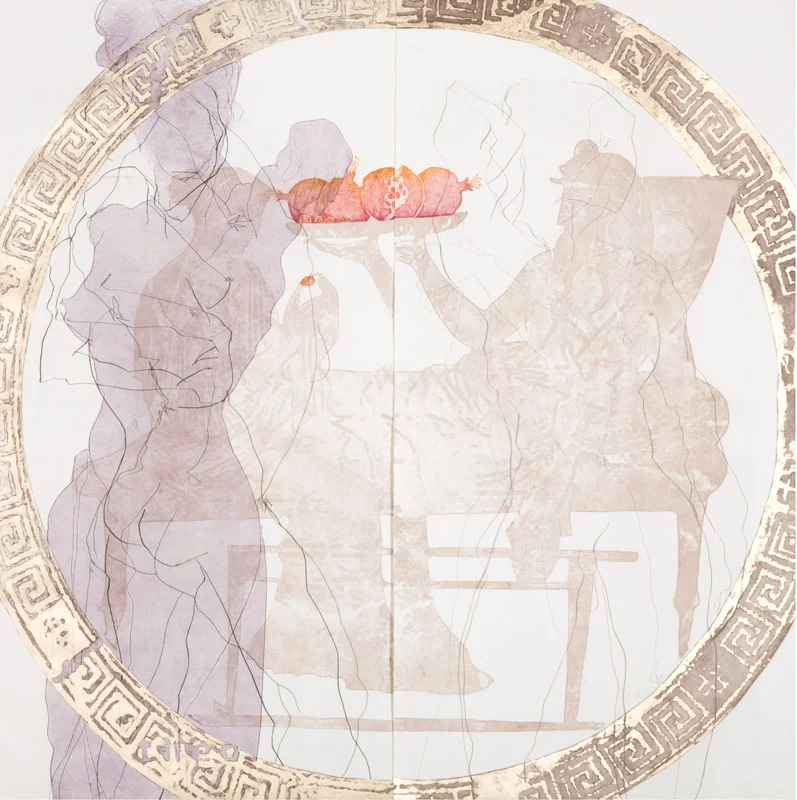 The Seed, 2008, etching, collograph, handpainted gilding, 110cm(w)x110cm(h)