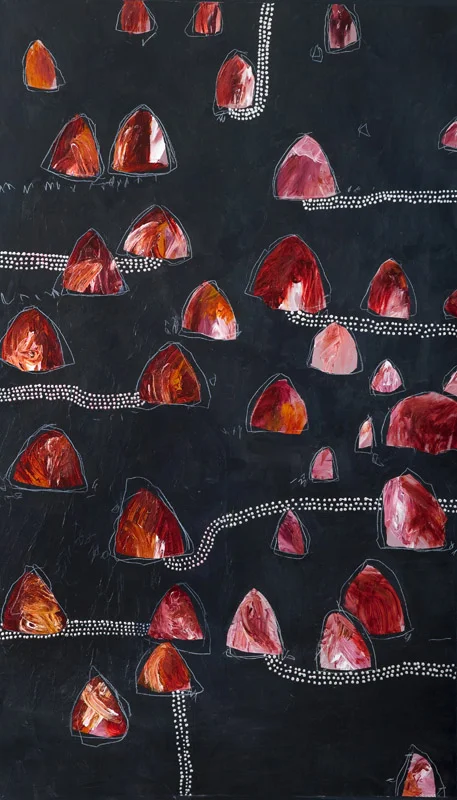 Psyche's Task No.1- Ants separating the Seeds, 2010, acrylic on linen, 150x50cm