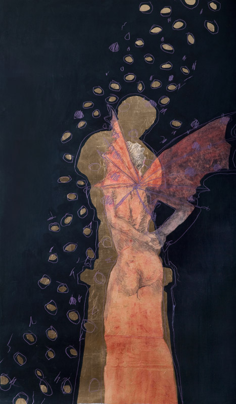 Eros and Psyche 11, 2010, acrylic on stretched linen on board, 150x50cm