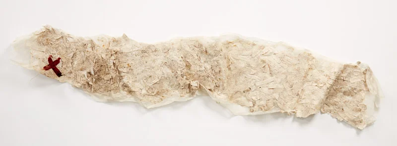 Inanna's Cloak , 2014, tarlatan and moulded silk paper.