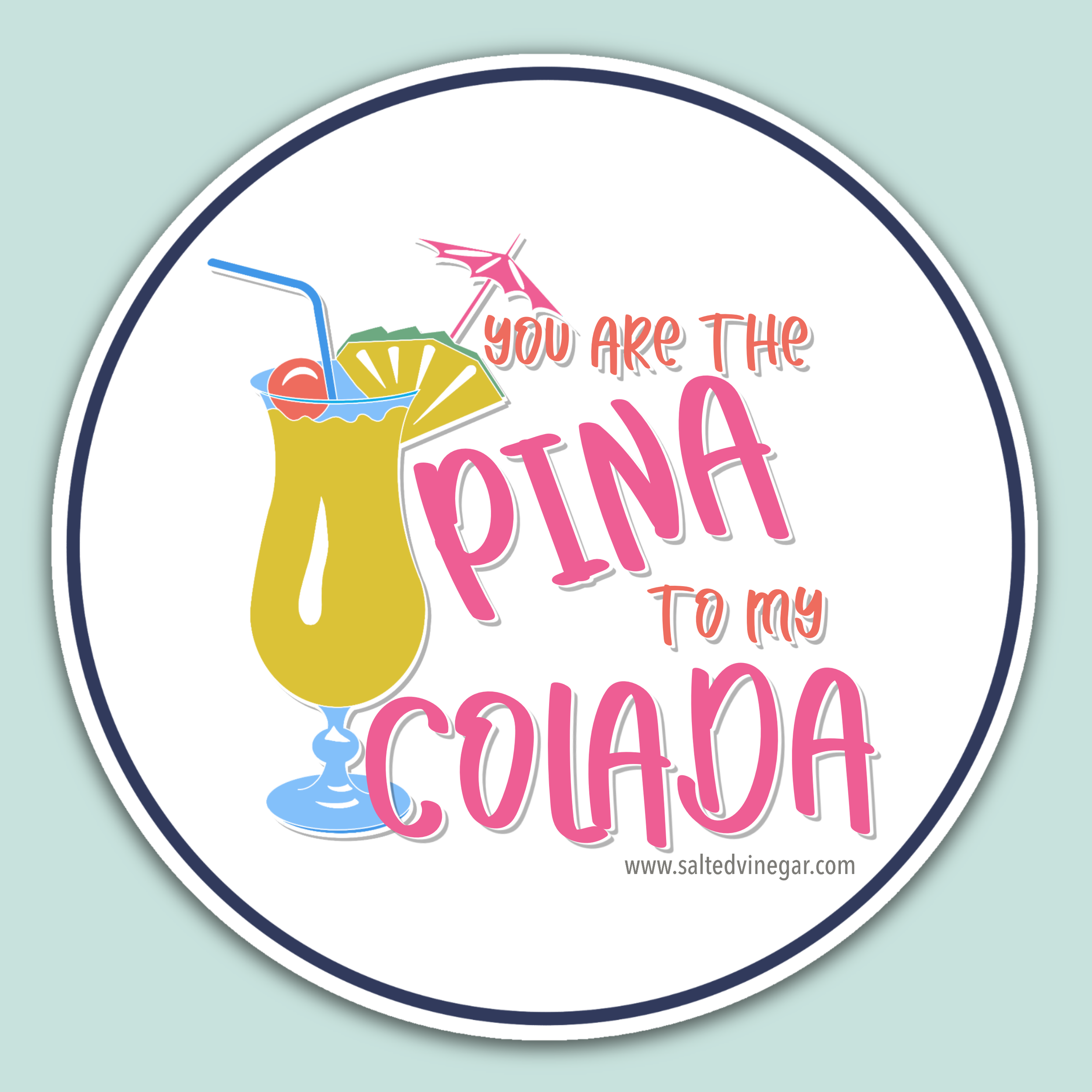 Pina colada 3” sticker