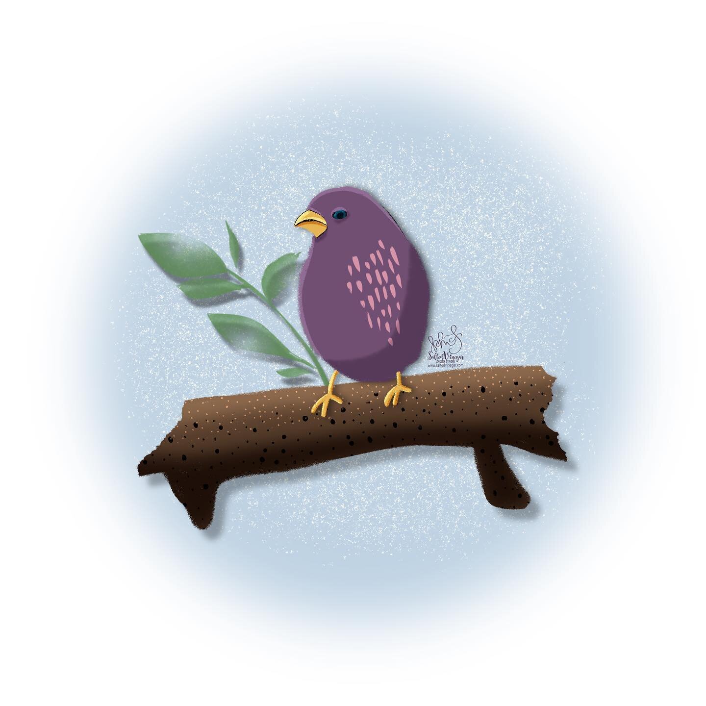 Another #mm2023fun bird today. I&rsquo;m working on gaining assets for my upcoming Magical Meadow patterns and I know birds will be a big part of that. And I guess I&rsquo;m drawn to this color purple too. Maybe tomorrow I&rsquo;ll try a new color bi