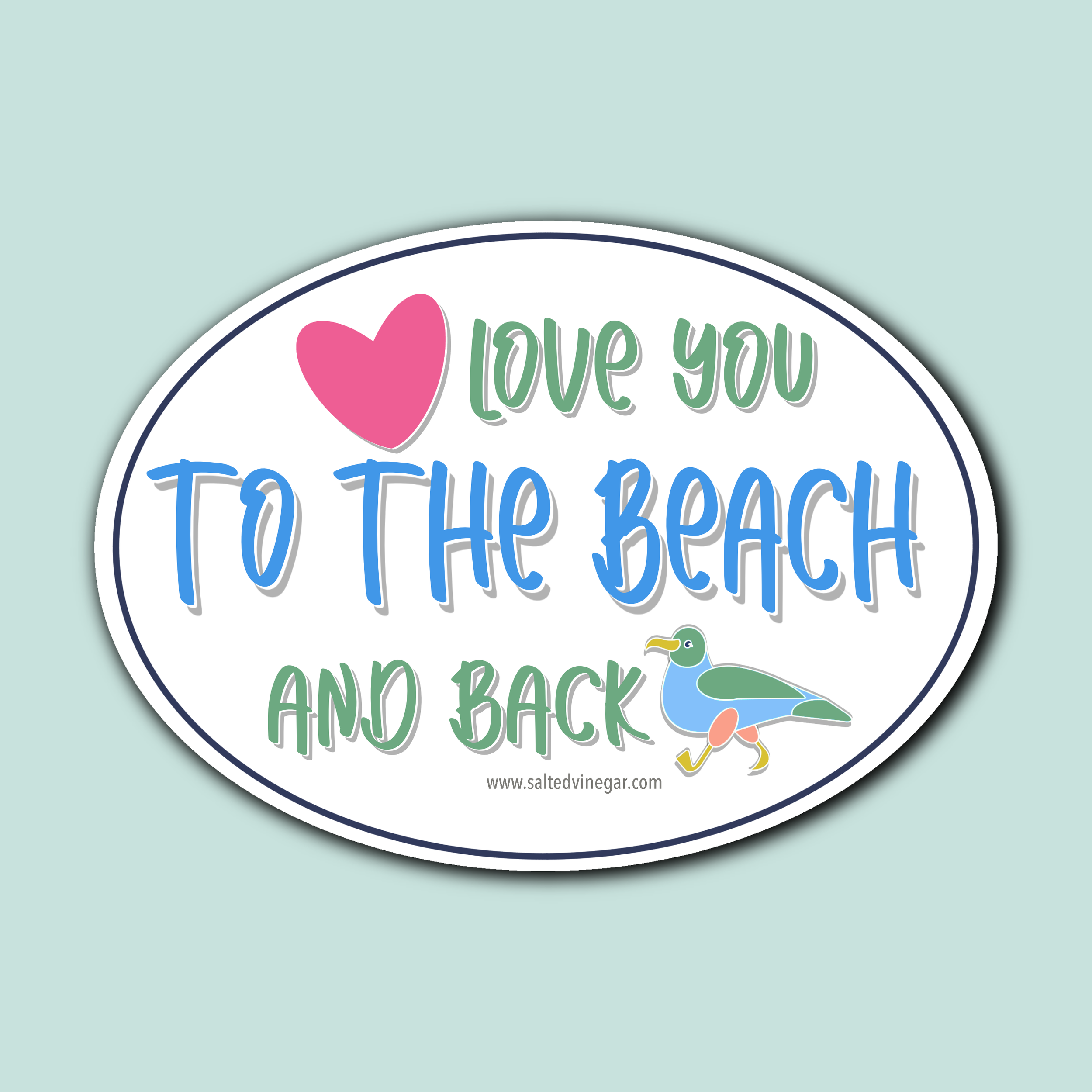 Beach & back 3” sticker