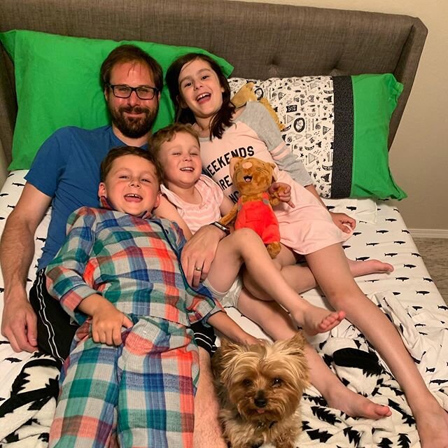 Still blows my mind that of all the dads in the world, our kids got lucky with the very best one. We tried to spoil him today, but per usual he spoiled us instead. ❤️ #teampacyk