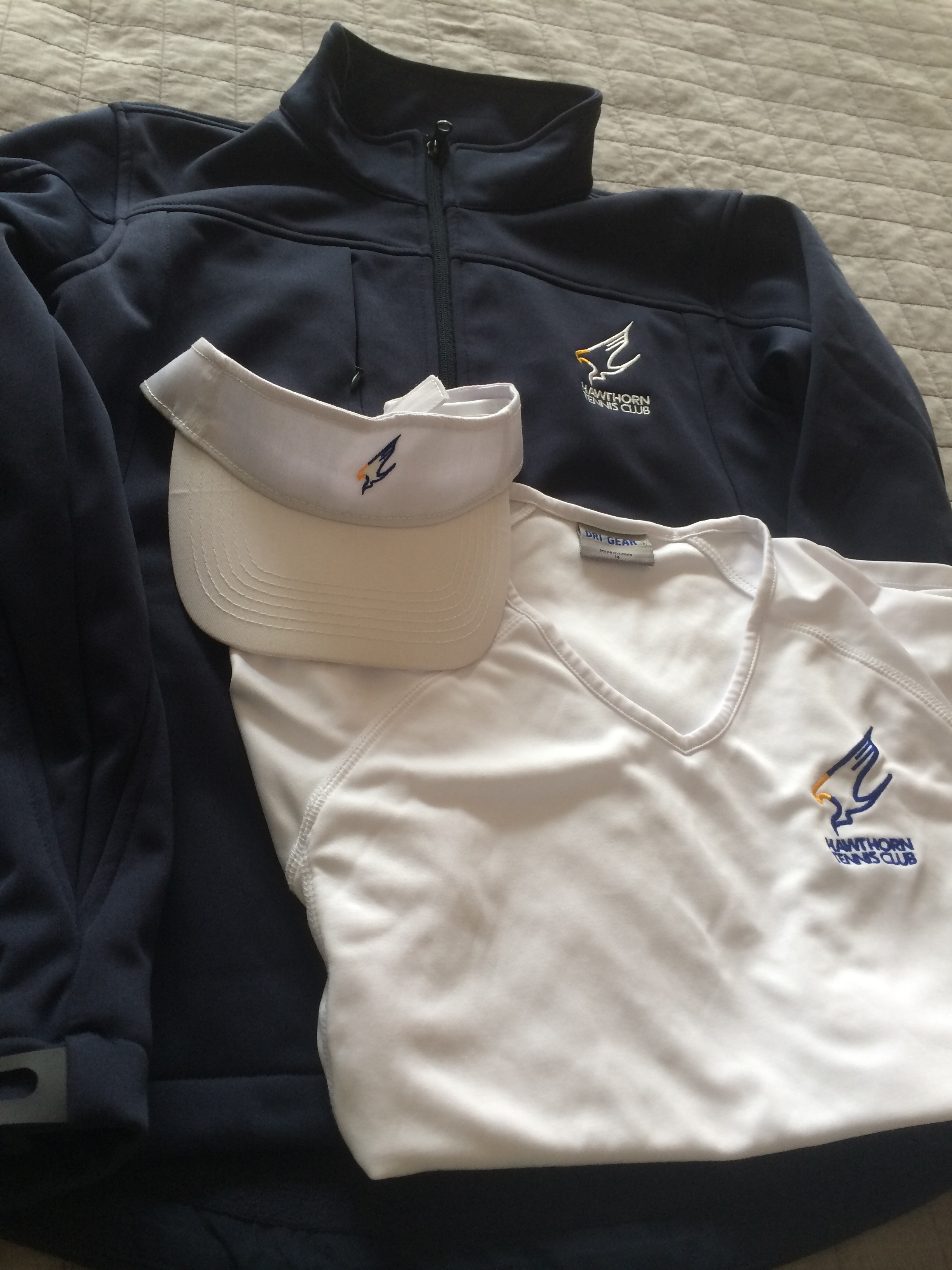 Jacket, Visor, and Women's V-neck shirt