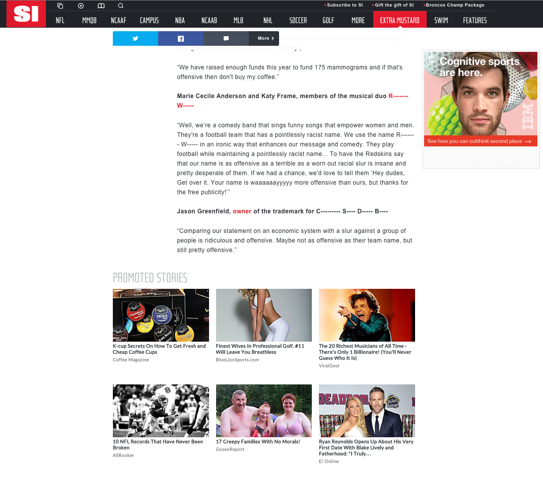 Sports Illustrated , November 2015 Read Full Article Here