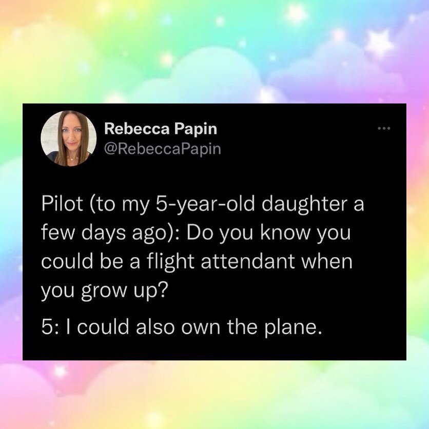 Obsessed with this future generation 🦄💜🌈💕✈️

Tweet by @rebeccapapin 💯