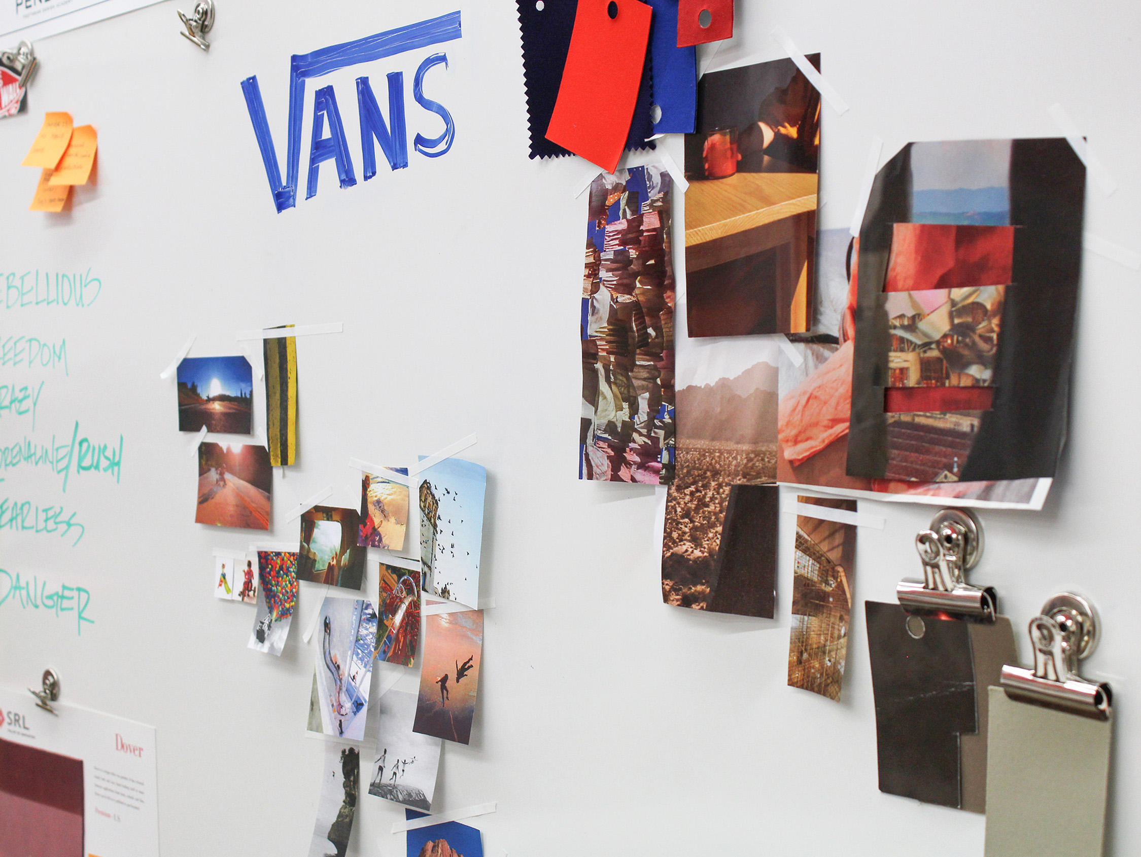 Team Vans place images that showcases their brands identity