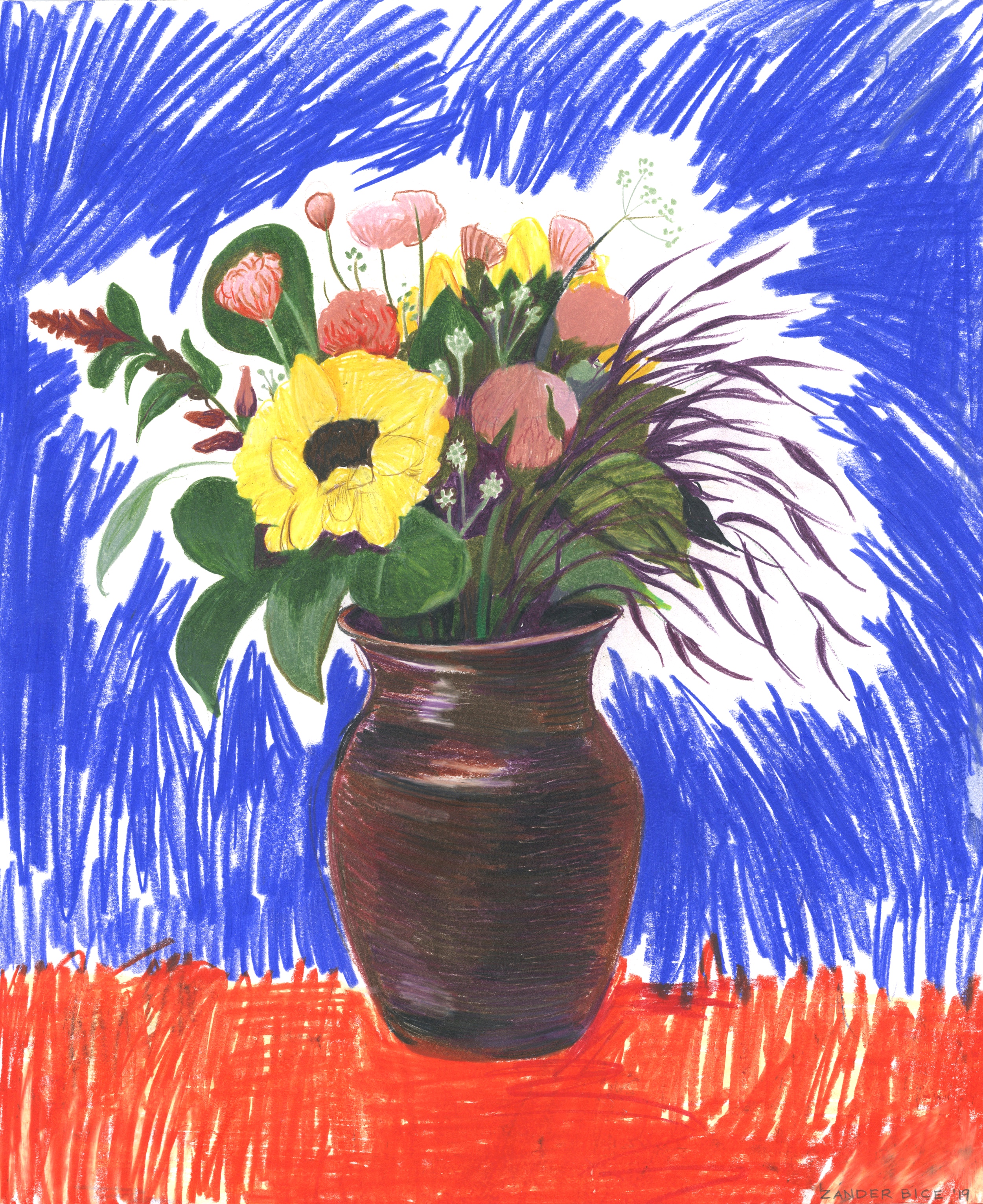 Bouquet - 12" x 9" - Colored Pencil on Paper - 2019